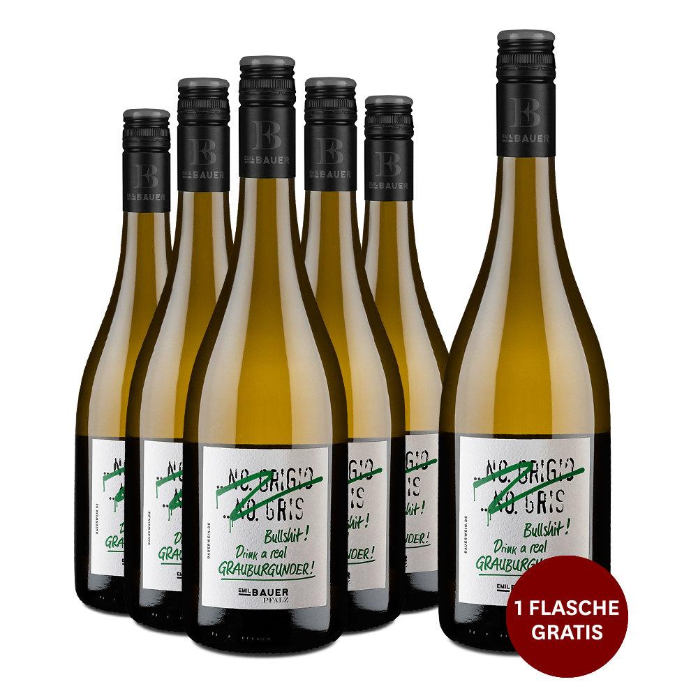 5+1 Flaschen „Pinot Grigio, Pinot Gris - Bullshit, drink a real Grauburgunder“ 2021