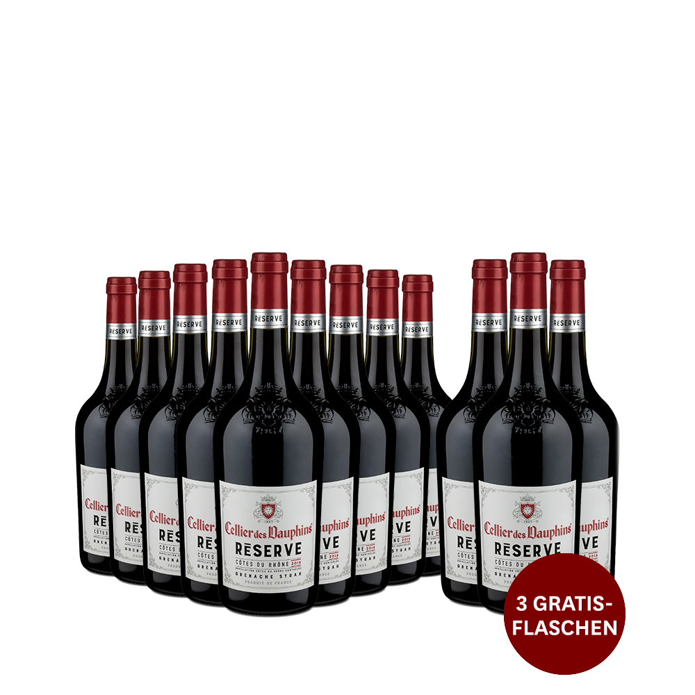 9+3 Flaschen Réserve Côtes du Rhône 2018