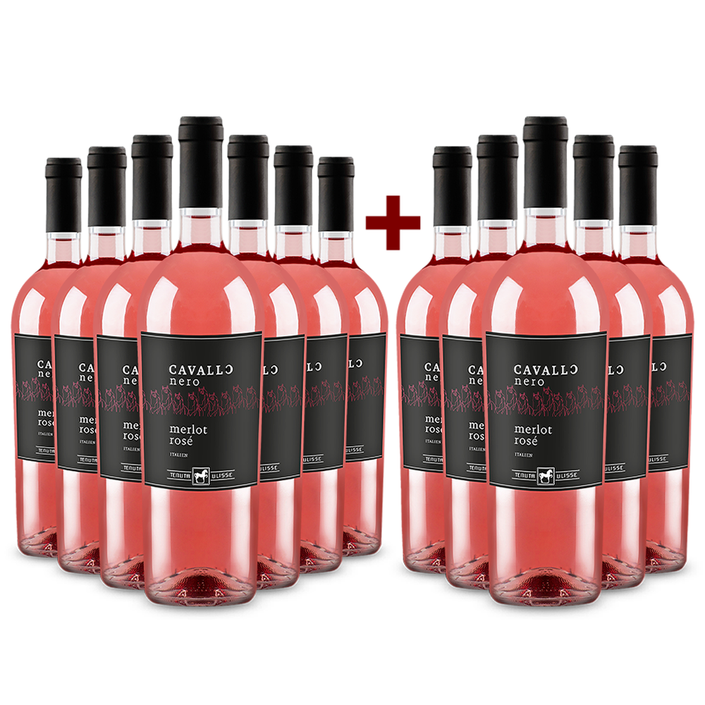 7+5 Flaschen Tenuta Ulisse Cavallo Nero Merlot Rosato 2021