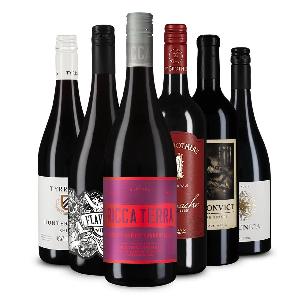 6x1 Wine in Black Australien Set