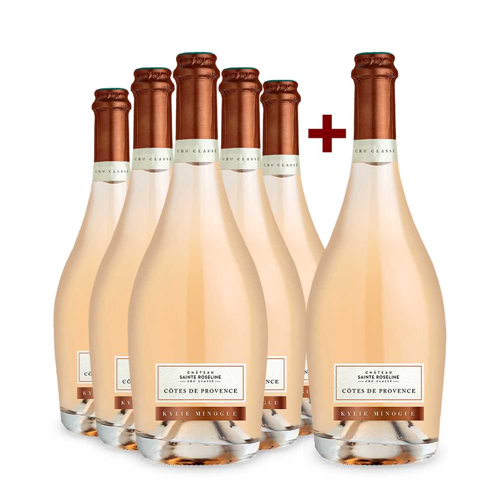 5+1-Set Kylie Minogue & Château Sainte Roseline Cru Classé Rosé Côtes de Provence 2021