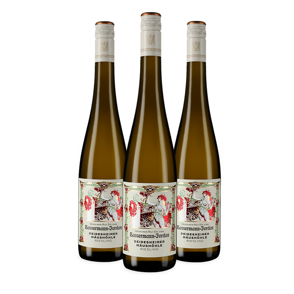 3 Flaschen Deidesheimer Mäushöhle Riesling VDP.Erste Lage trocken 2021
