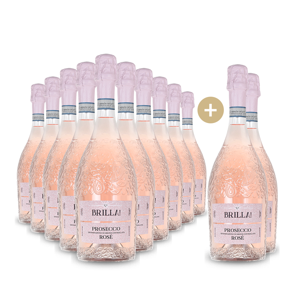 10+2 Flaschen Brilla! Prosecco Spumante Rosé Millesimato 2021