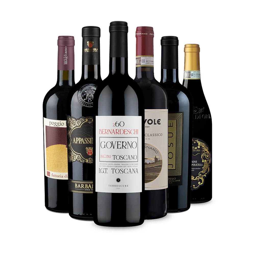 Italienische Punktestars: Rotwein-Auswahl im 6er-Set