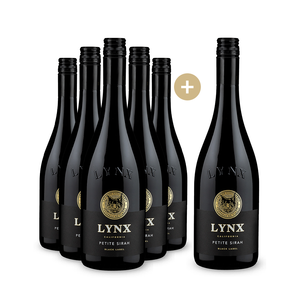 5+1 Flaschen Lynx Black Label Petite Sirah 2021