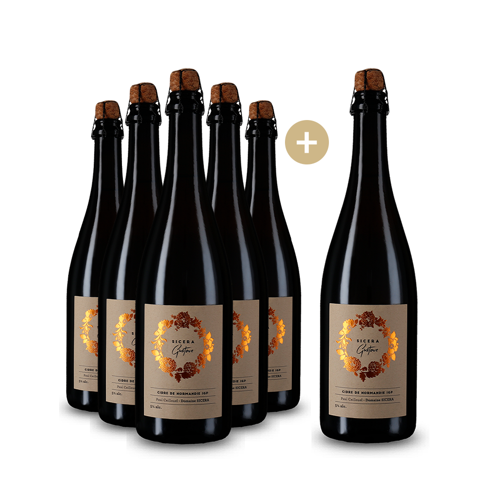 5+1 Flaschen Domaine Sicera Gustave Cidre Normandie 2022