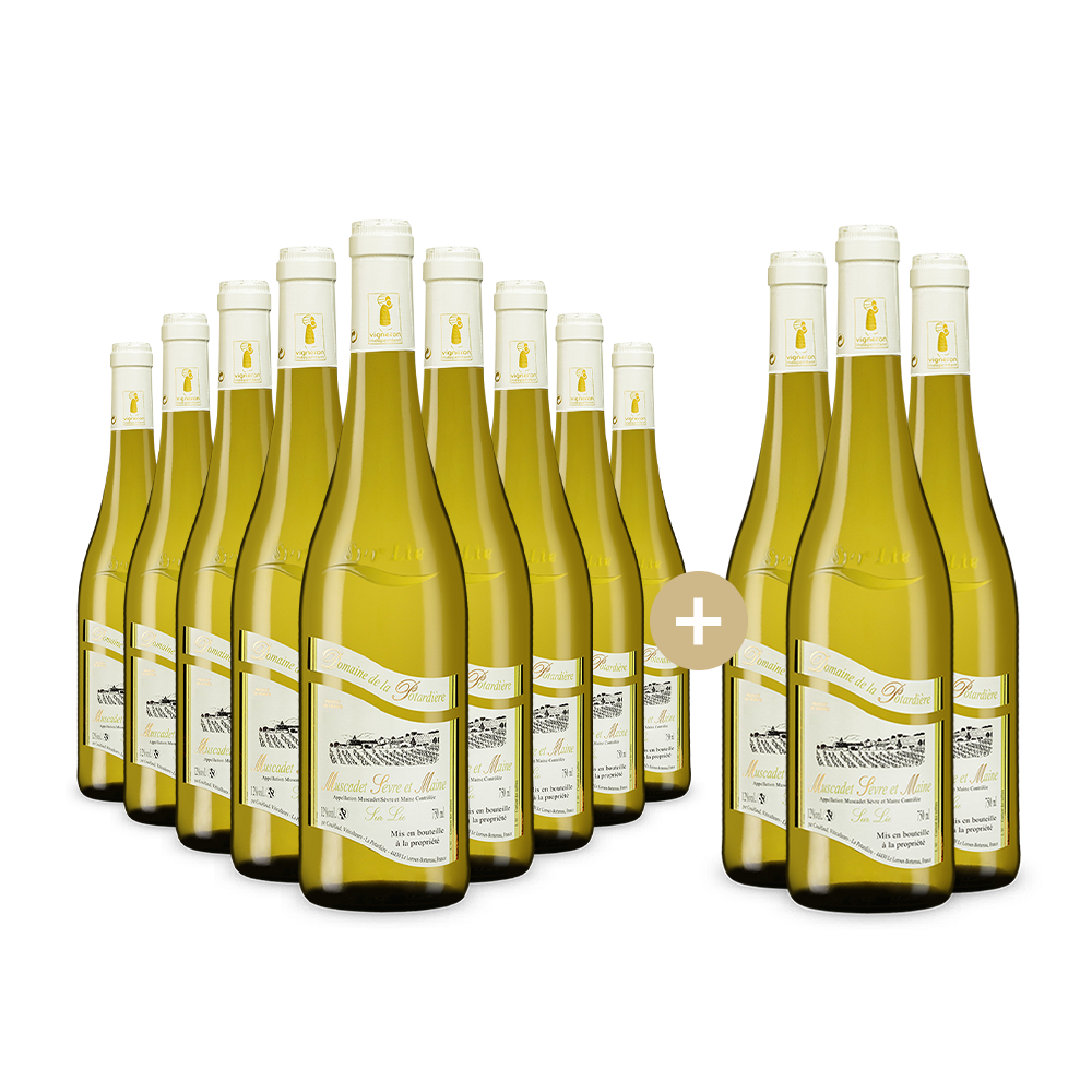 9+3 Flaschen Domaine De La Potardière Muscadet Sèvre et Maine Sur Lie 2022
