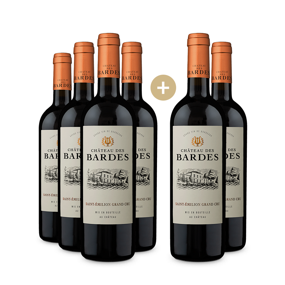 4+2 Flaschen Château Des Bardes Saint-Émilion Grand Cru 2019