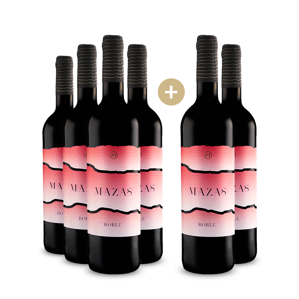 4+2 Flaschen Bodegas Mazas Roble 2021