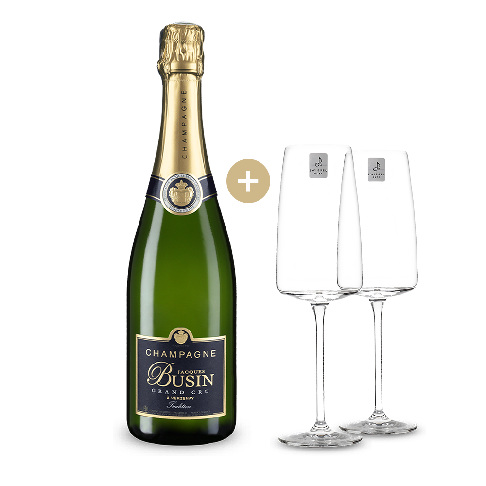 Deluxe-Set: Tradition Verzenay Grand Cru brut + 2 Gläser