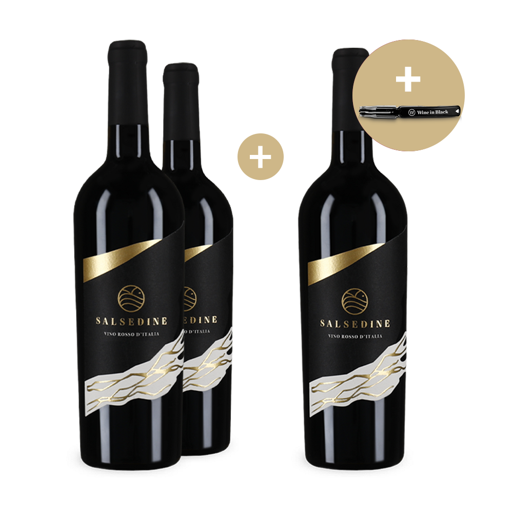 2+1 Flaschen Salsedine Rosso 2022 + Gratis-Kellnermesser