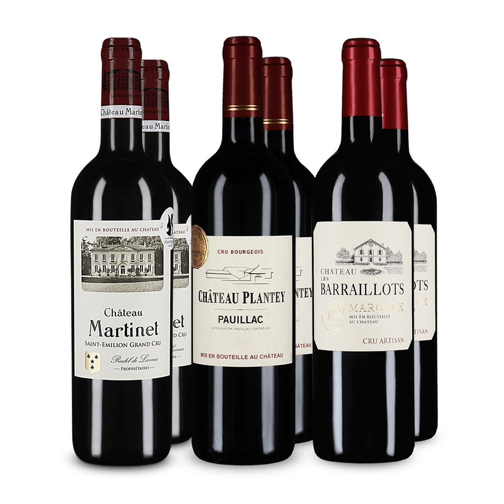 Bordeaux deluxe: 6 Flaschen im Premium-Set