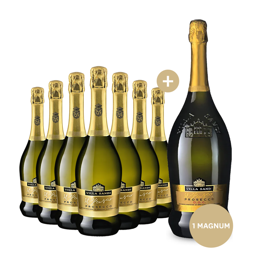 7 Flaschen Villa Sandi Il Fresco Prosecco Spumante Brut + Gratis-Magnum
