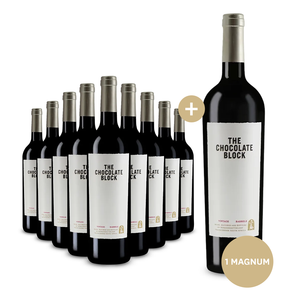 9 Flaschen + Gratis-Magnum: Boekenhoutskloof Chocolate Block 2023