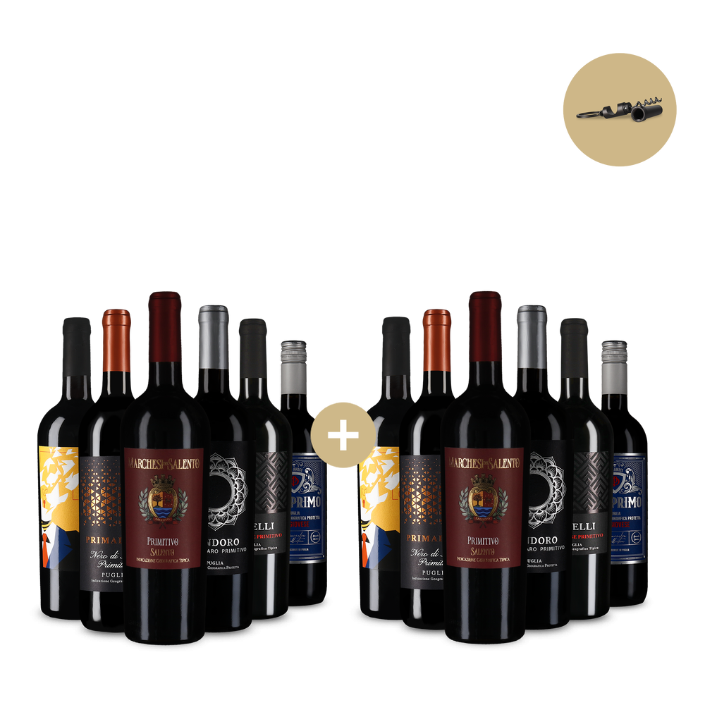 6+6 zdarma: Primitivo & Co.: rozmanitost Apulie + otvírák lahví 2 v 1