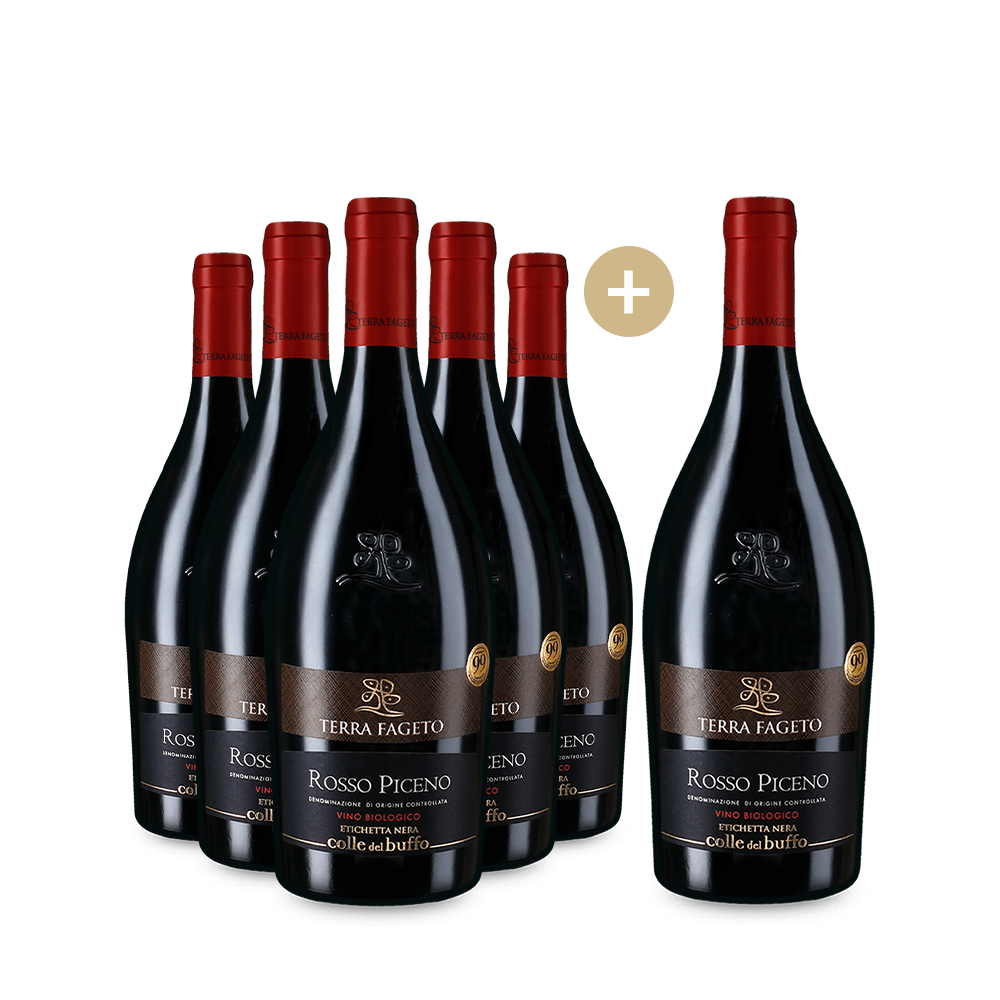 5+1 Flaschen Rosso Piceno Etichetta Nera Colle del Buffo 2020