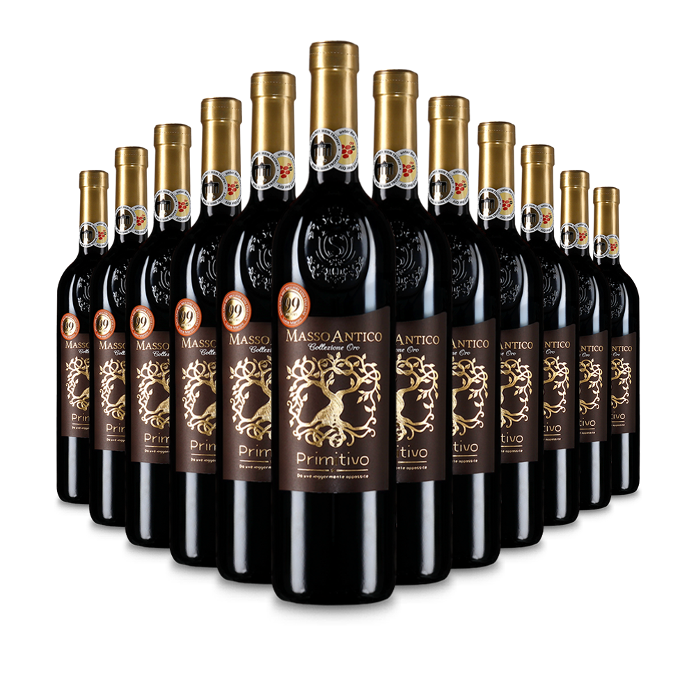 12 Flaschen Masso Antico Primitivo Appassito Collezione Oro 2021