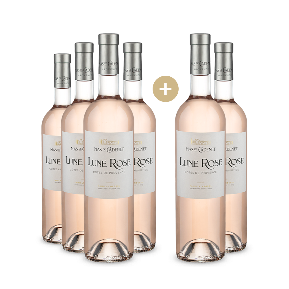 4+2 Flaschen Mas de Cadenet Rosé Lune Rose Côtes de Provence 2022