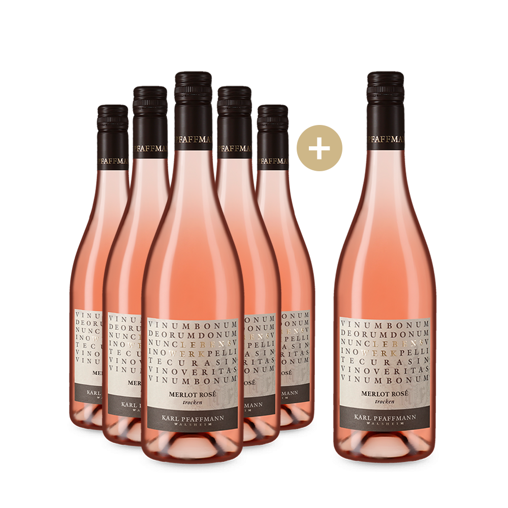 5+1 Flaschen Lebenswerk Merlot Rosé trocken 2023