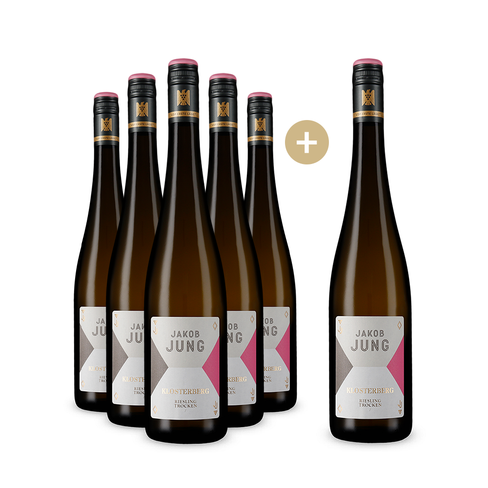5+1 Flaschen Riesling Kiedricher Klosterberg VDP.Erste Lage trocken 2022