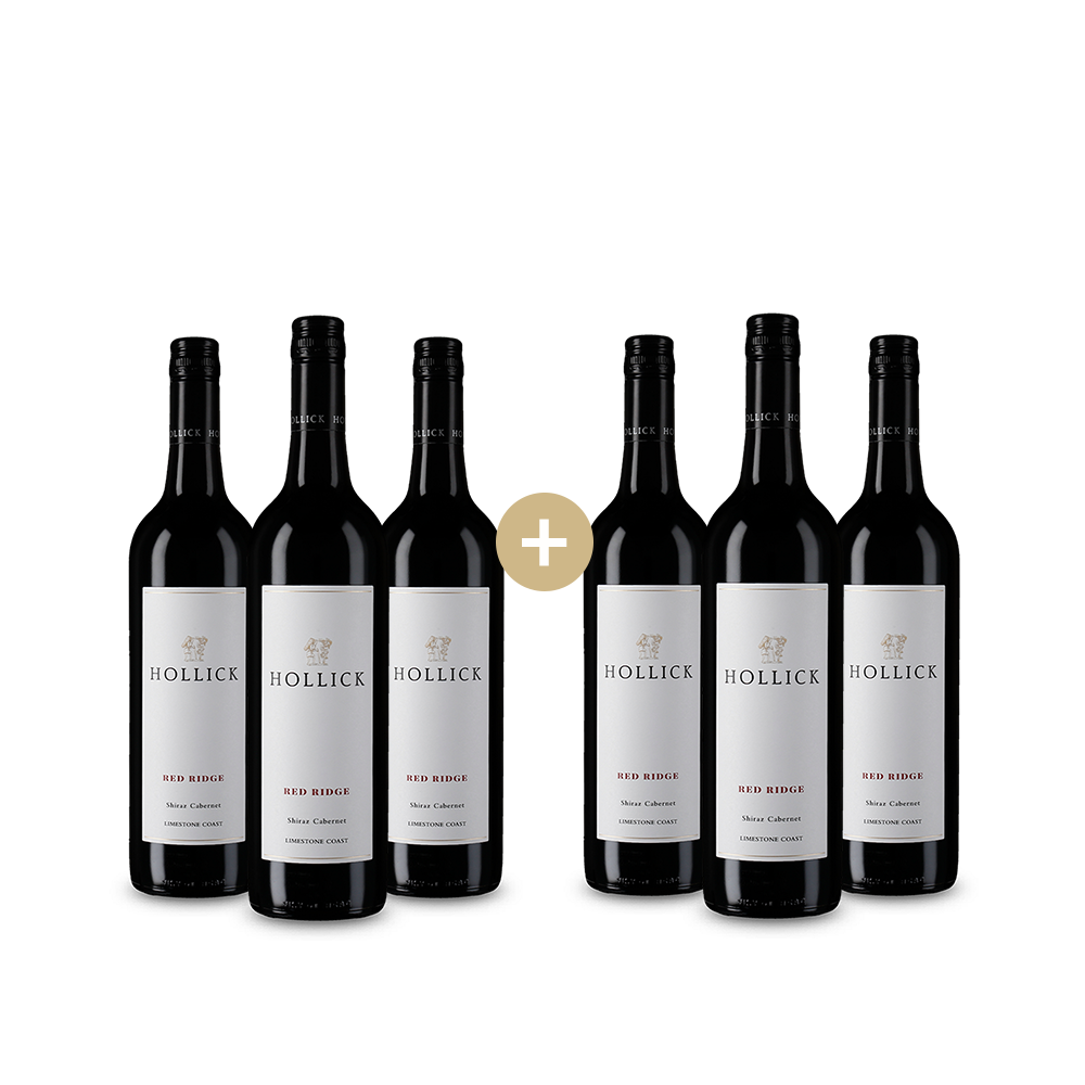 3+3 Flaschen Hollick Estate Coonawarra Red Ridge Shiraz / Cabernet 2021