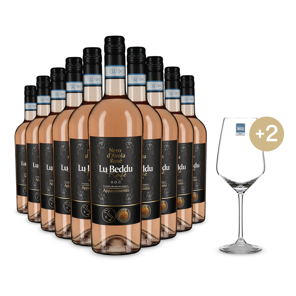 10x Nero d’Avola Rosato Appassimento 2025 + 2 Weingläser